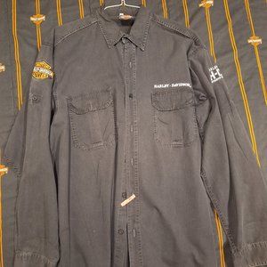 Mens Harley Davidson, size L, long sleeve, botton up shirt